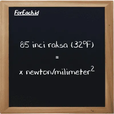 Contoh konversi inci raksa (32<sup>o</sup>F) ke newton/milimeter<sup>2</sup> (inHg ke N/mm<sup>2</sup>)